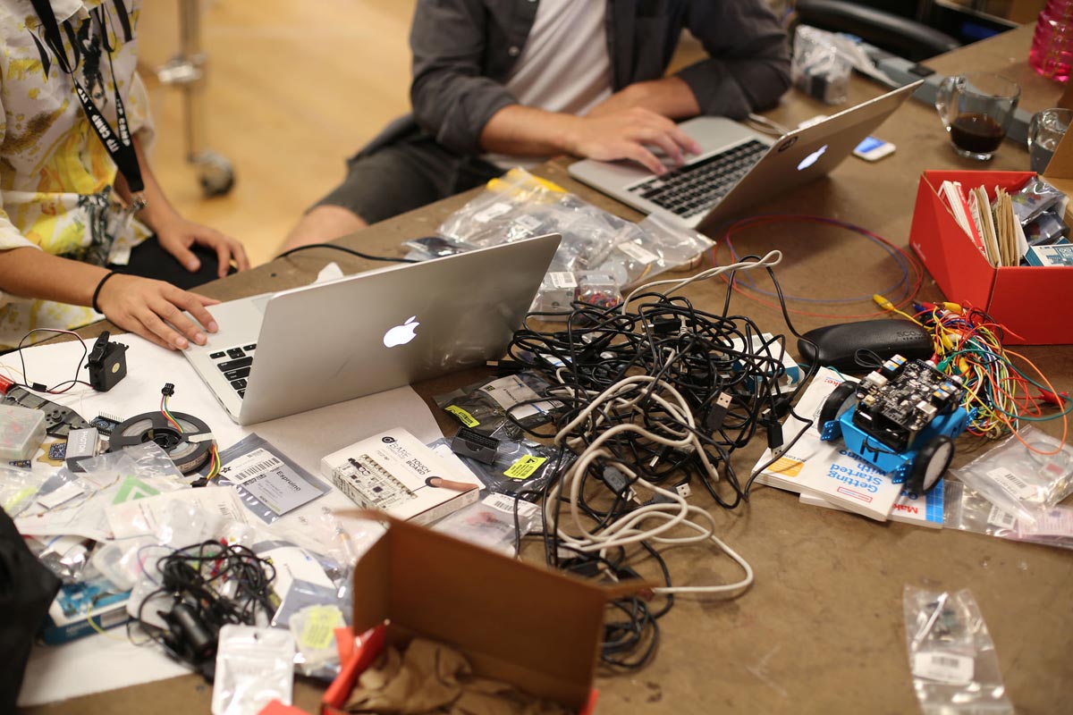 laptops and a ton of wires
